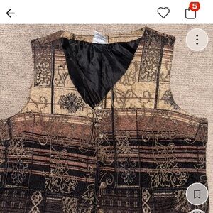 Vintage Tapestry Vest with Button Closure